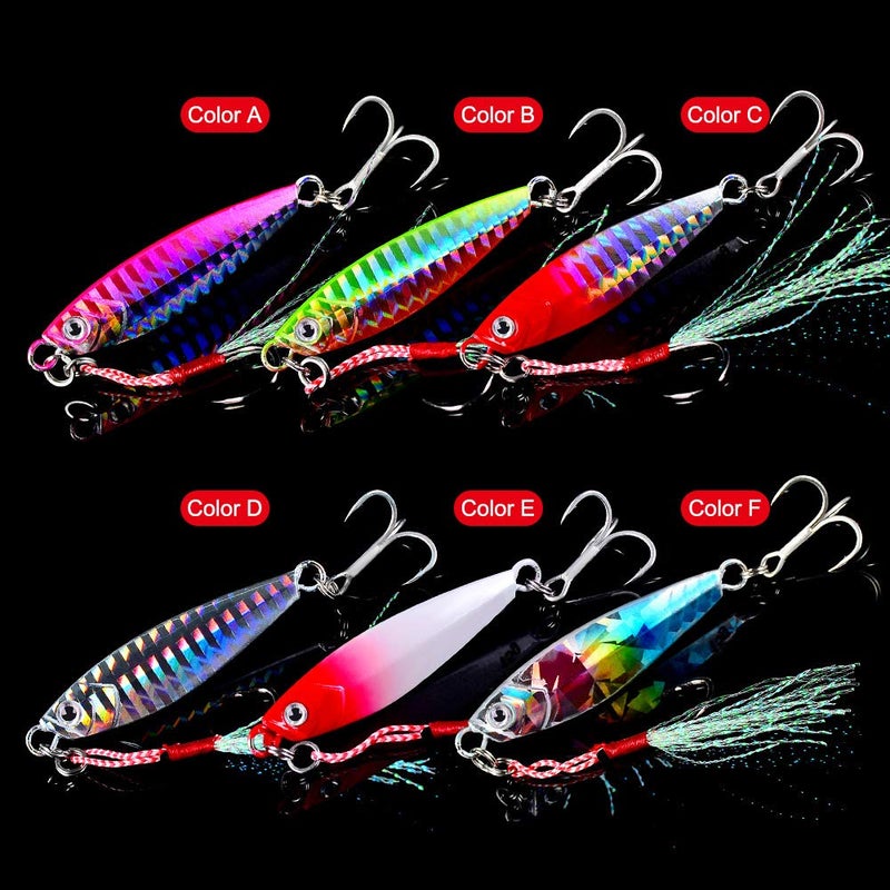 Dyxssm Jigs Fishing Spoons Hard Lures Spinners Jigging Bait 7g 10g 15g 20g 30g (Pack of 6) (15g/0.53oz) - Image 1